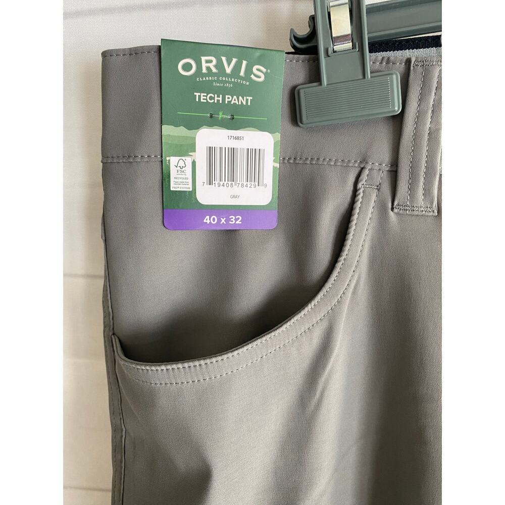 Orvis Pants Men's 42x32 Classic Collection Lightweight 5 Pocket Tech Gray NWT - Picture 7 of 9